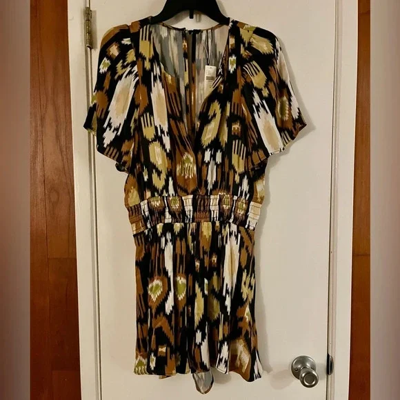 Anthropologie Somerset Printed Satin Romper